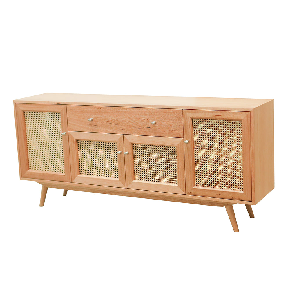 Kiama Buffet Natural Cane 4 Door Single Drawer 1.8m