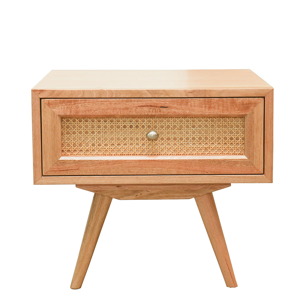 Kiama Lamp Table Single Drawer With  Natural Cane