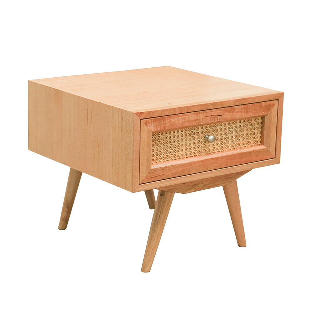 Kiama Lamp Table Single Drawer With  Natural Cane
