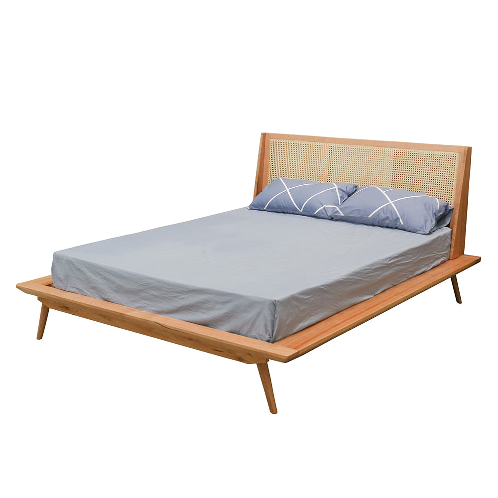 Kiama Queen Bed With Natural Cane