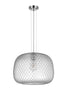 Pendant ES 40W Clear Glass W/Segments Chrome Highlight Dome OD 400mm