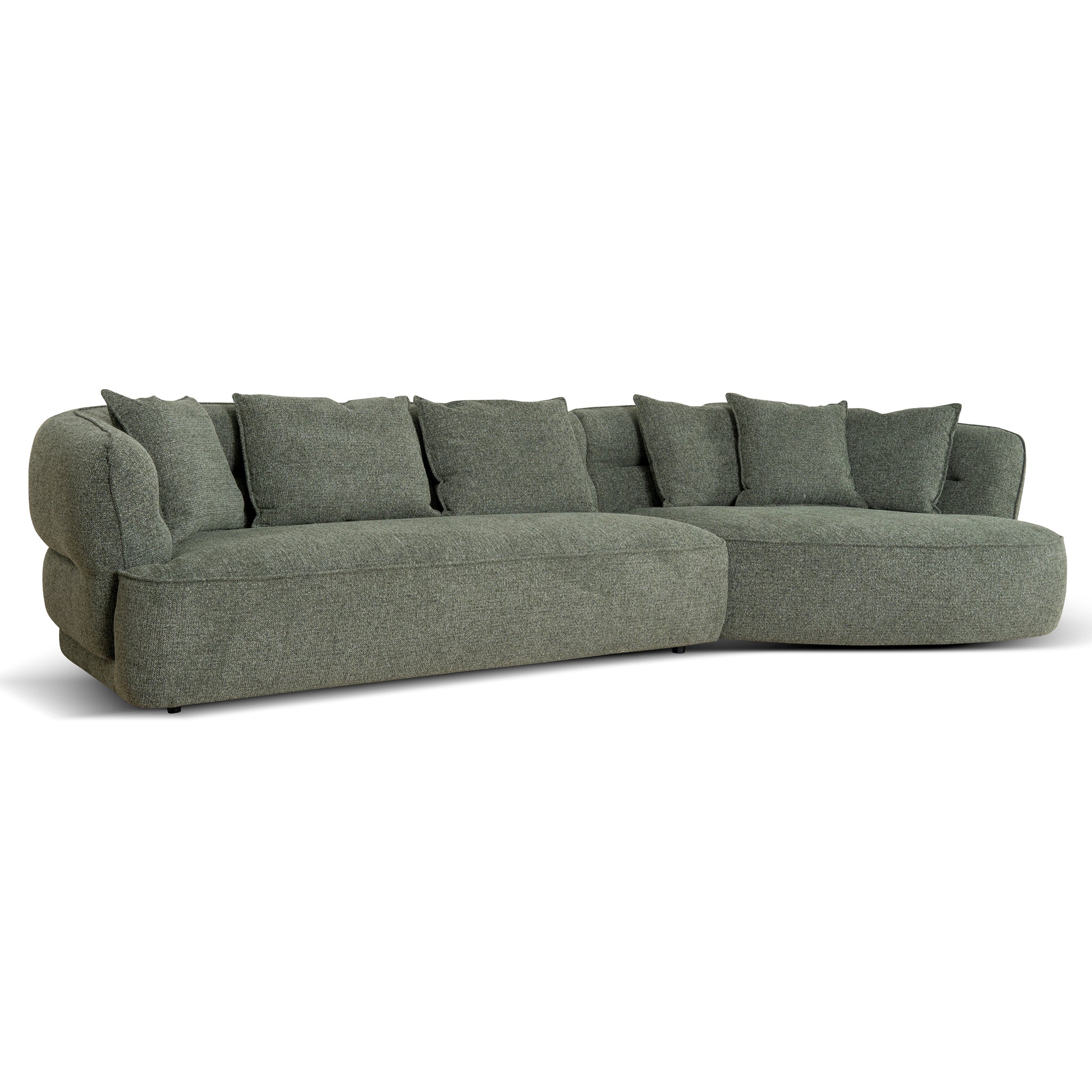Rowe Right Chaise Sofa - Coral Dark Green