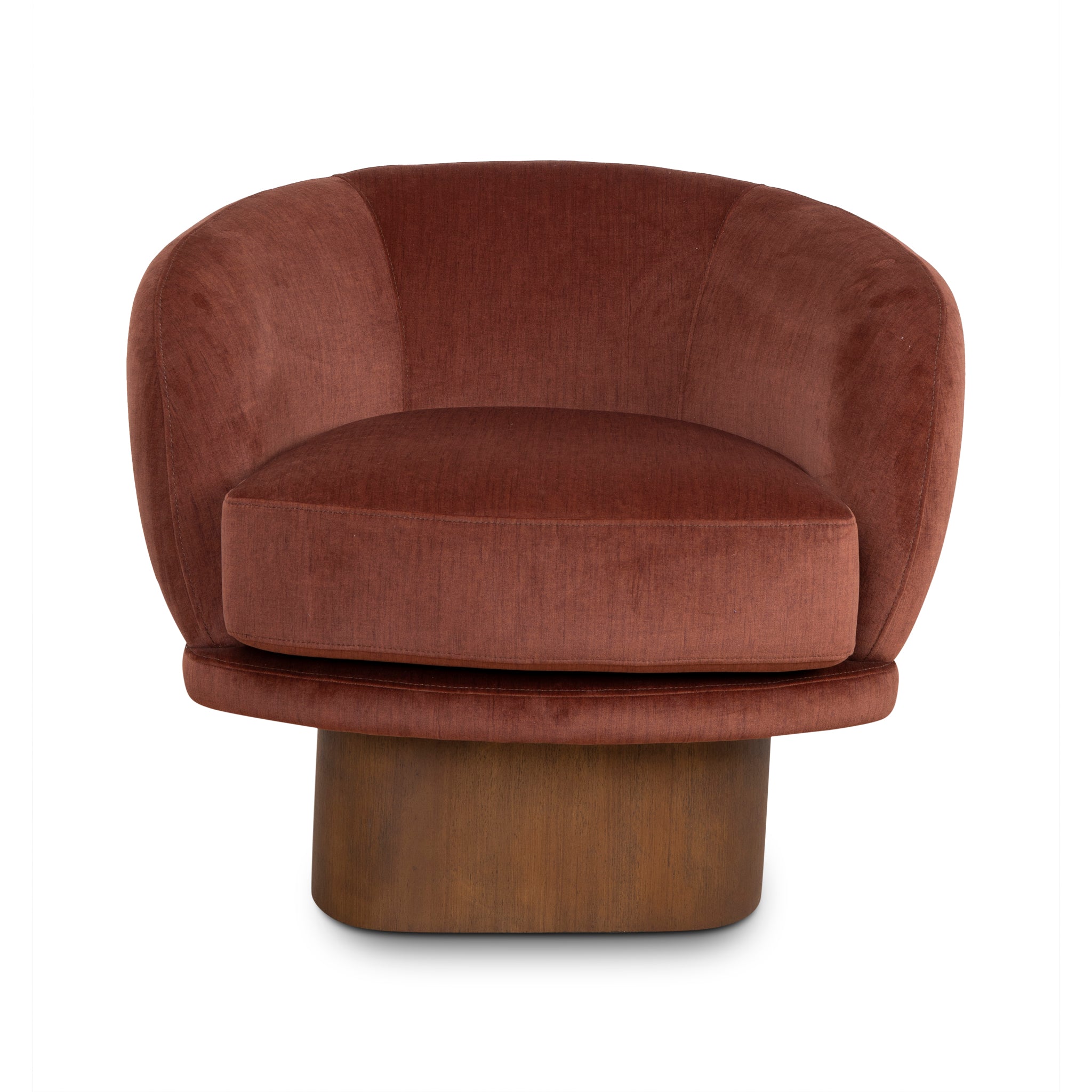 Odin Fabric Swivel Armchair - Red Bronze