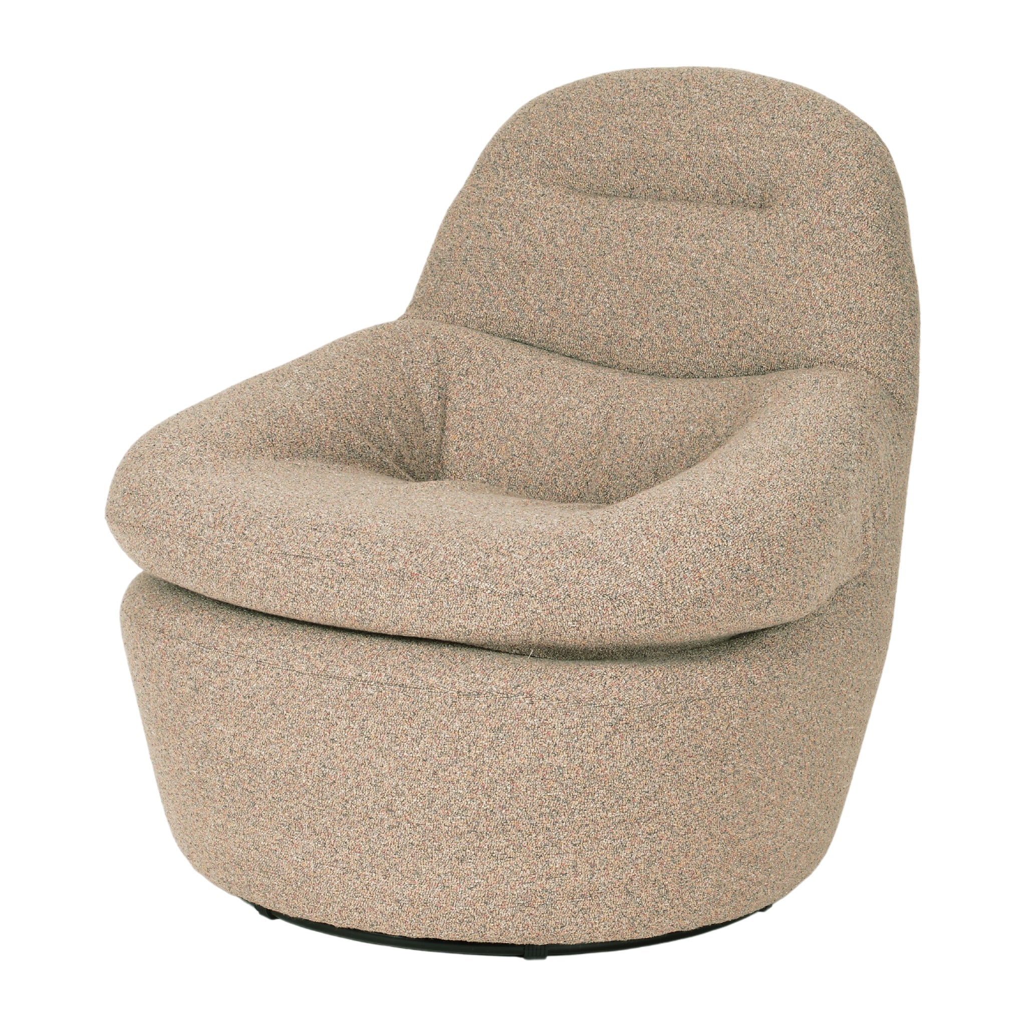 Nalini Swivel Lounge Chair - Granite Boucle
