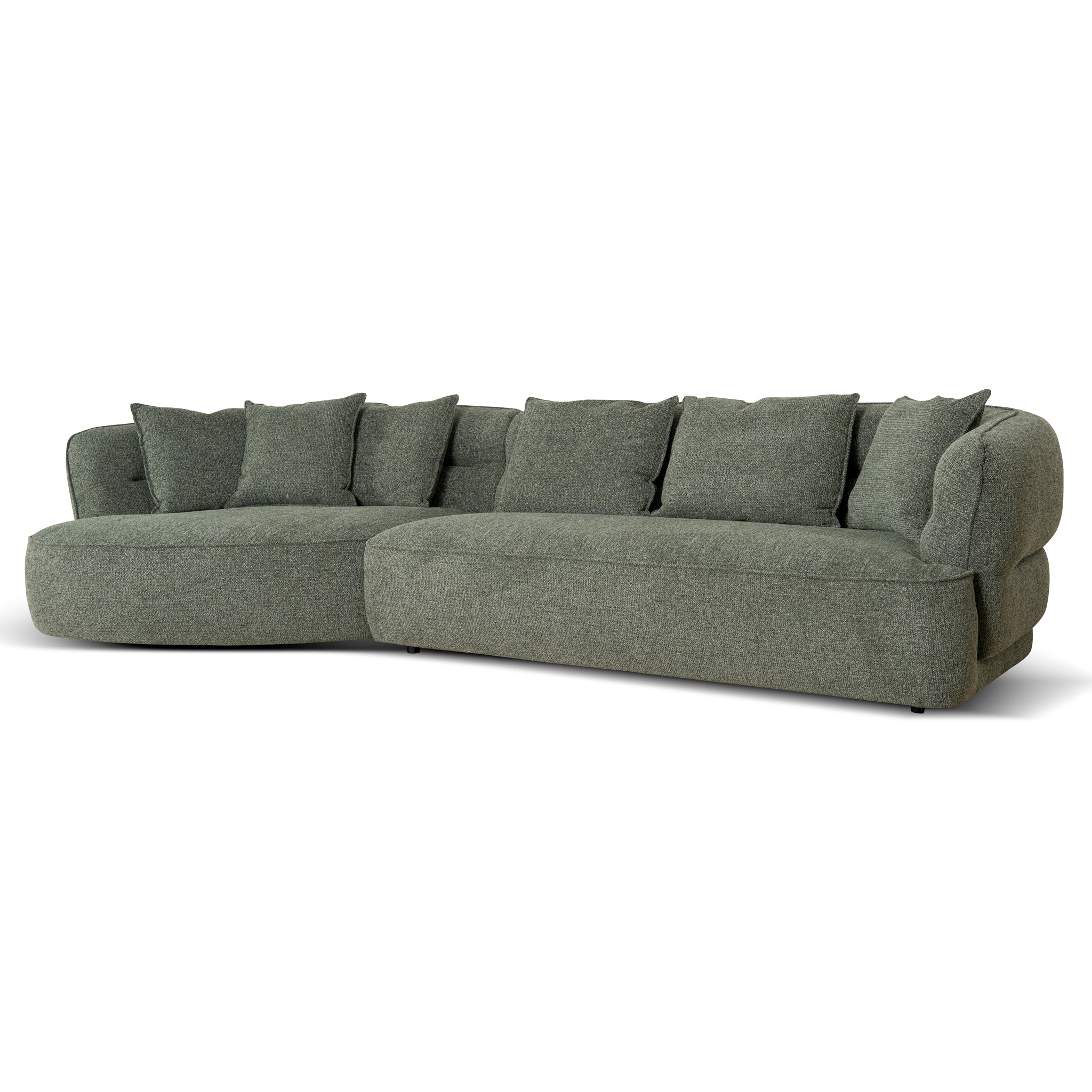 Rowe Left Chaise Sofa - Coral Dark Green