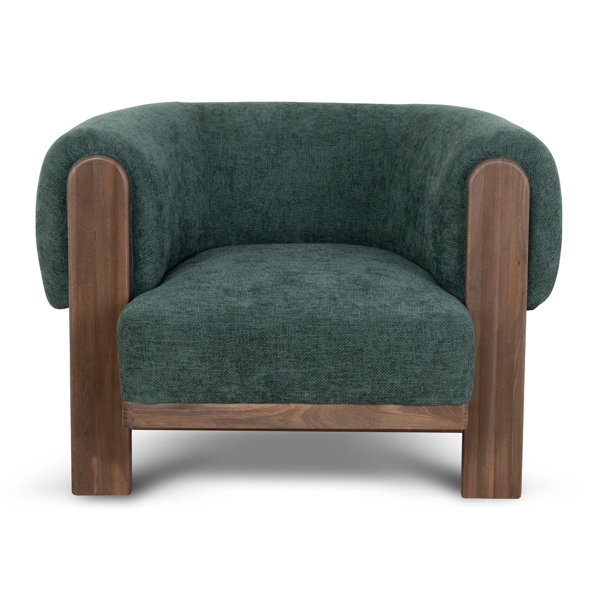 Montara Walnut Armchair - Bush Green