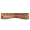 Monaco Modular Leather Corner Sofa - Amber Brown