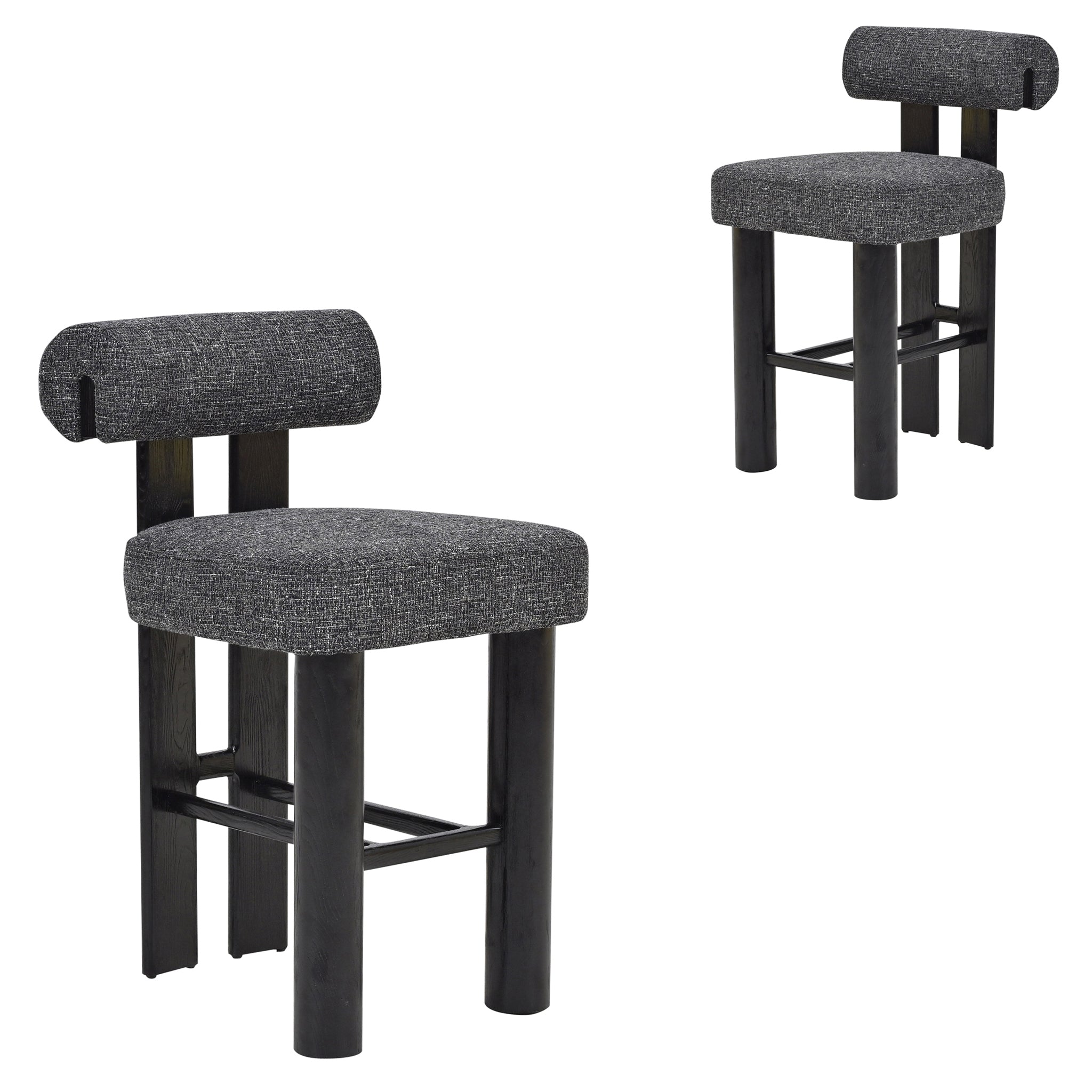 Remy Black Barstool - Field Charcoal - (Set of 2)