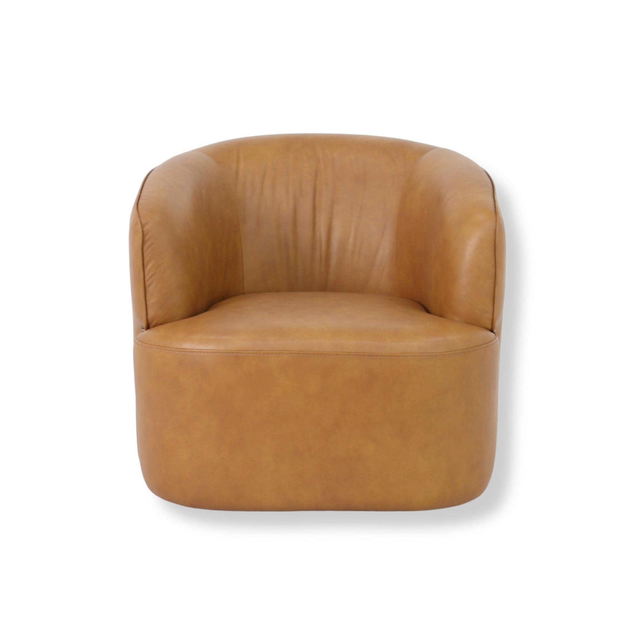 Soltan Swivel Armchair - Amber Tan Leather