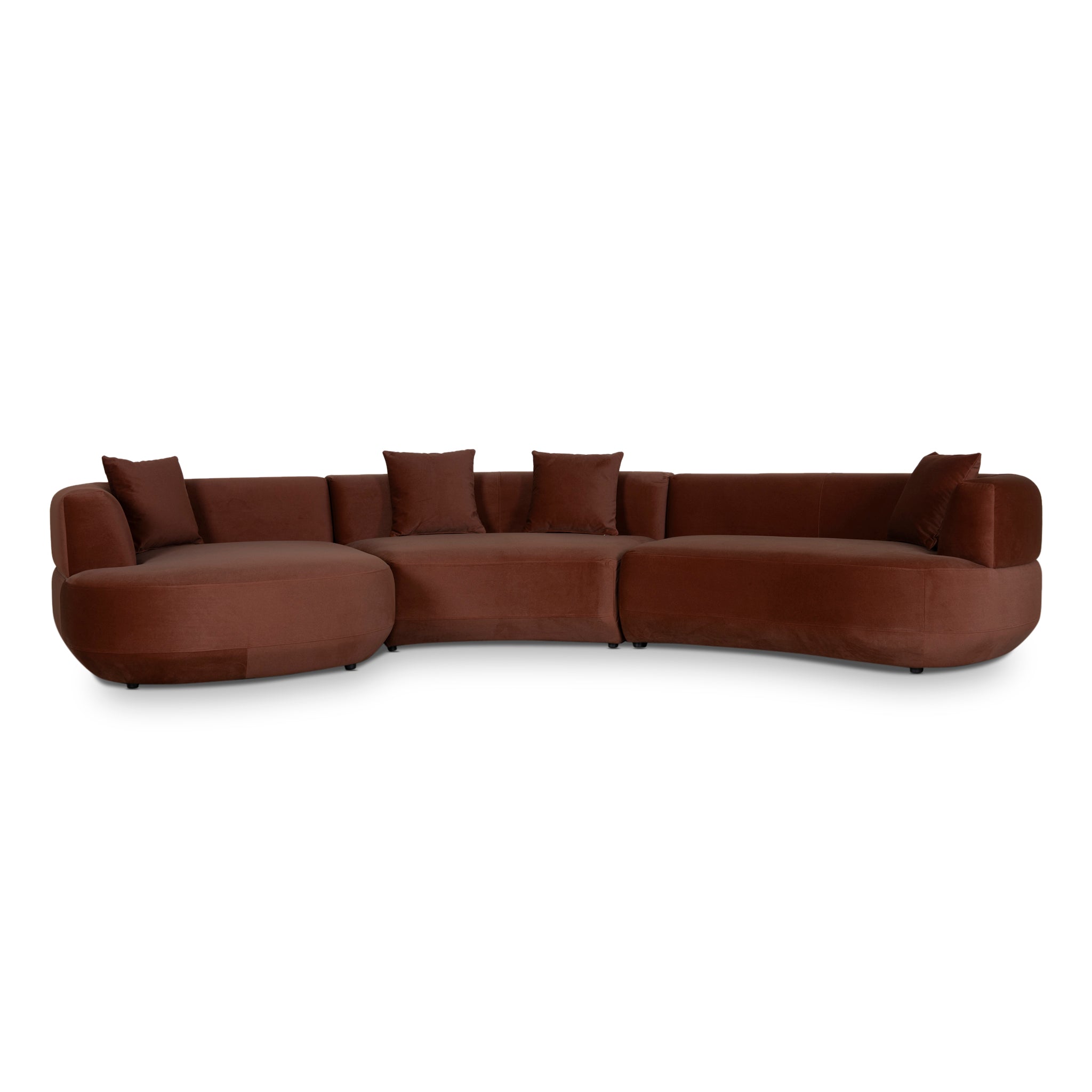 Roly Modular Left Chaise Sofa - Red Bronze