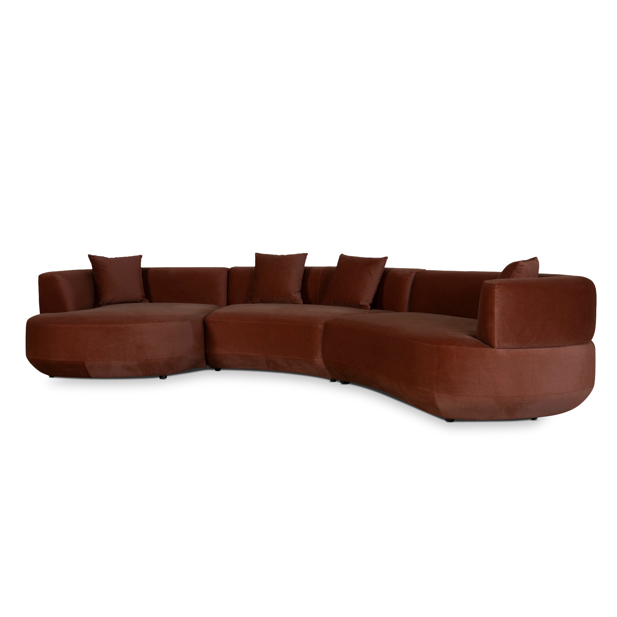 Roly Modular Left Chaise Sofa - Red Bronze