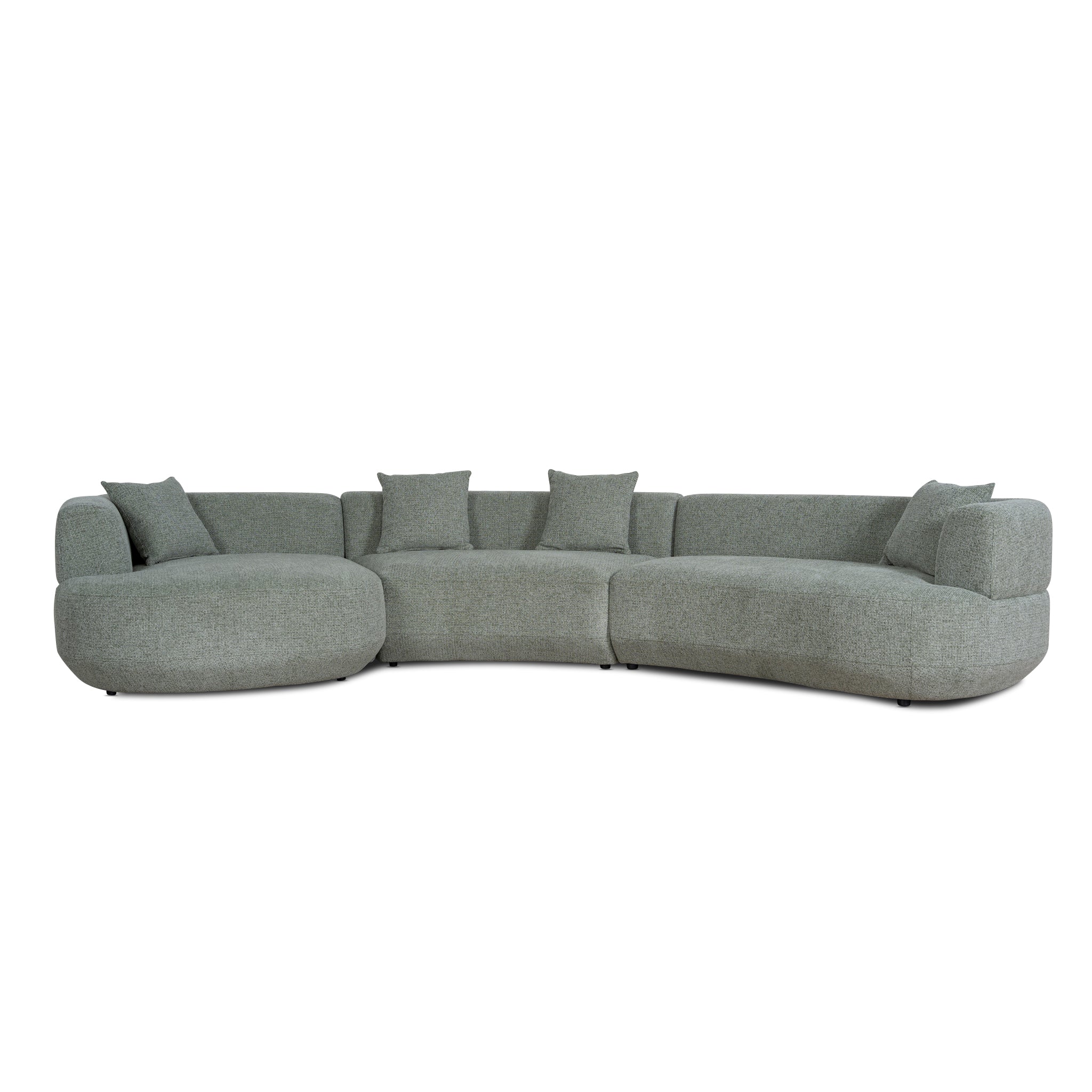 Roly Modular Left Chaise Sofa - Coral Light Green