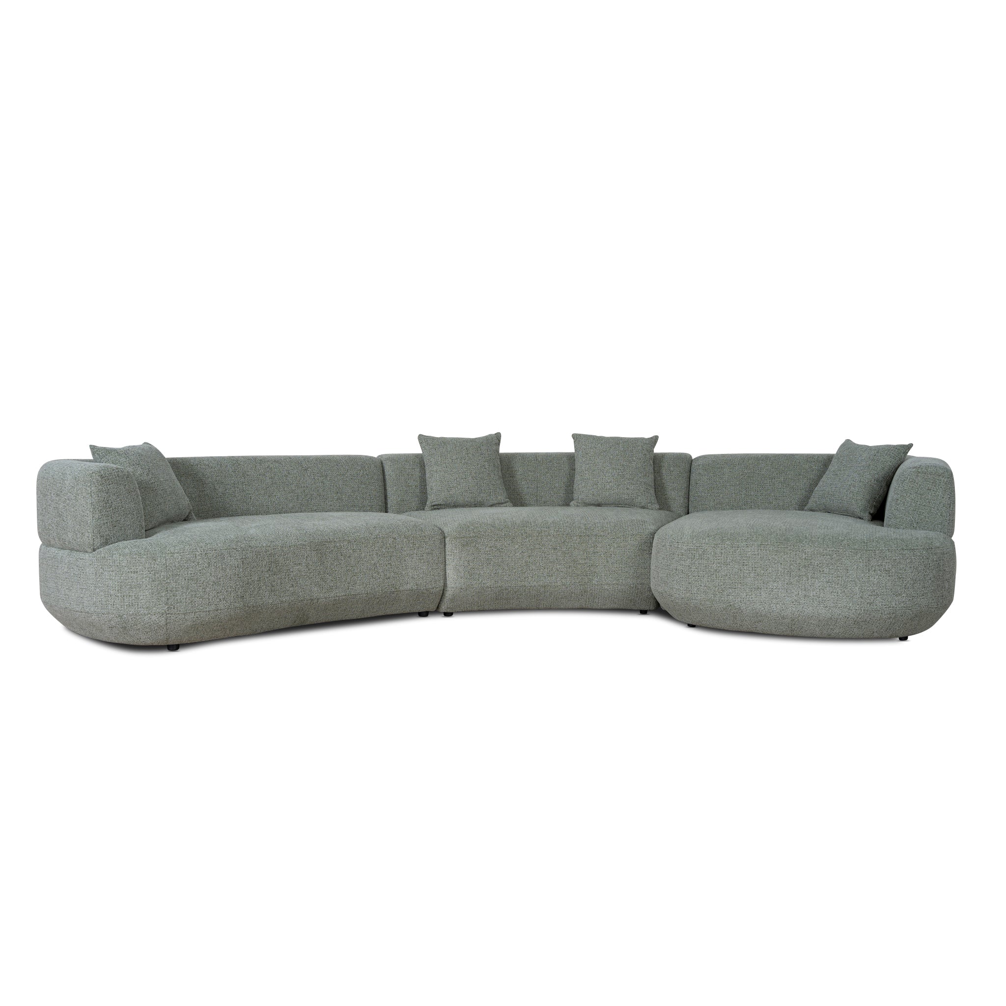 Roly Modular Right Chaise Sofa - Coral Light Green