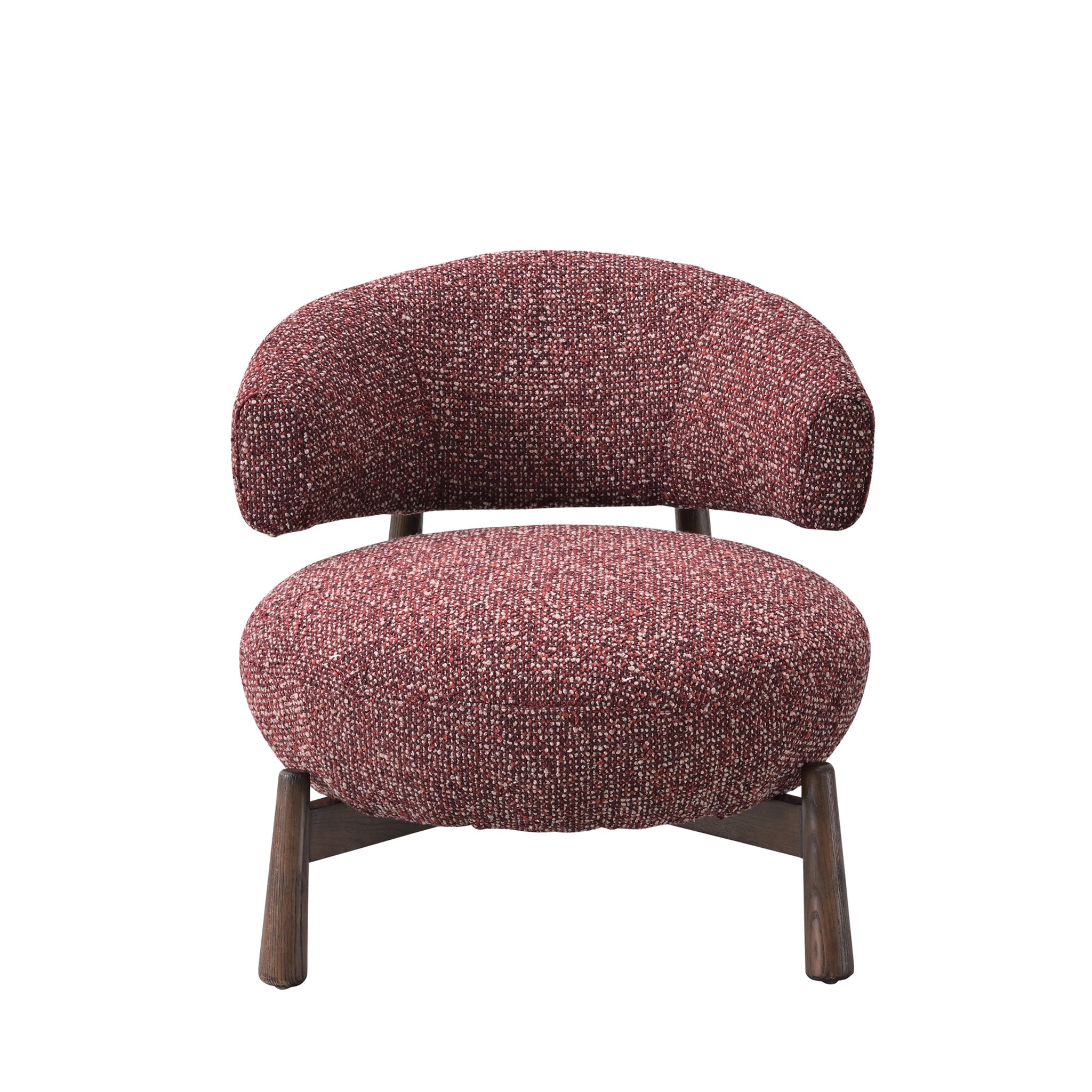 Eliska Fabric Lounge Chair - Autumn Red