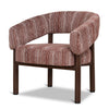 Sorello Walnut Armchair - Burgundy Stripe
