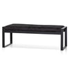Carson Black Velvet Ottoman - Black Base