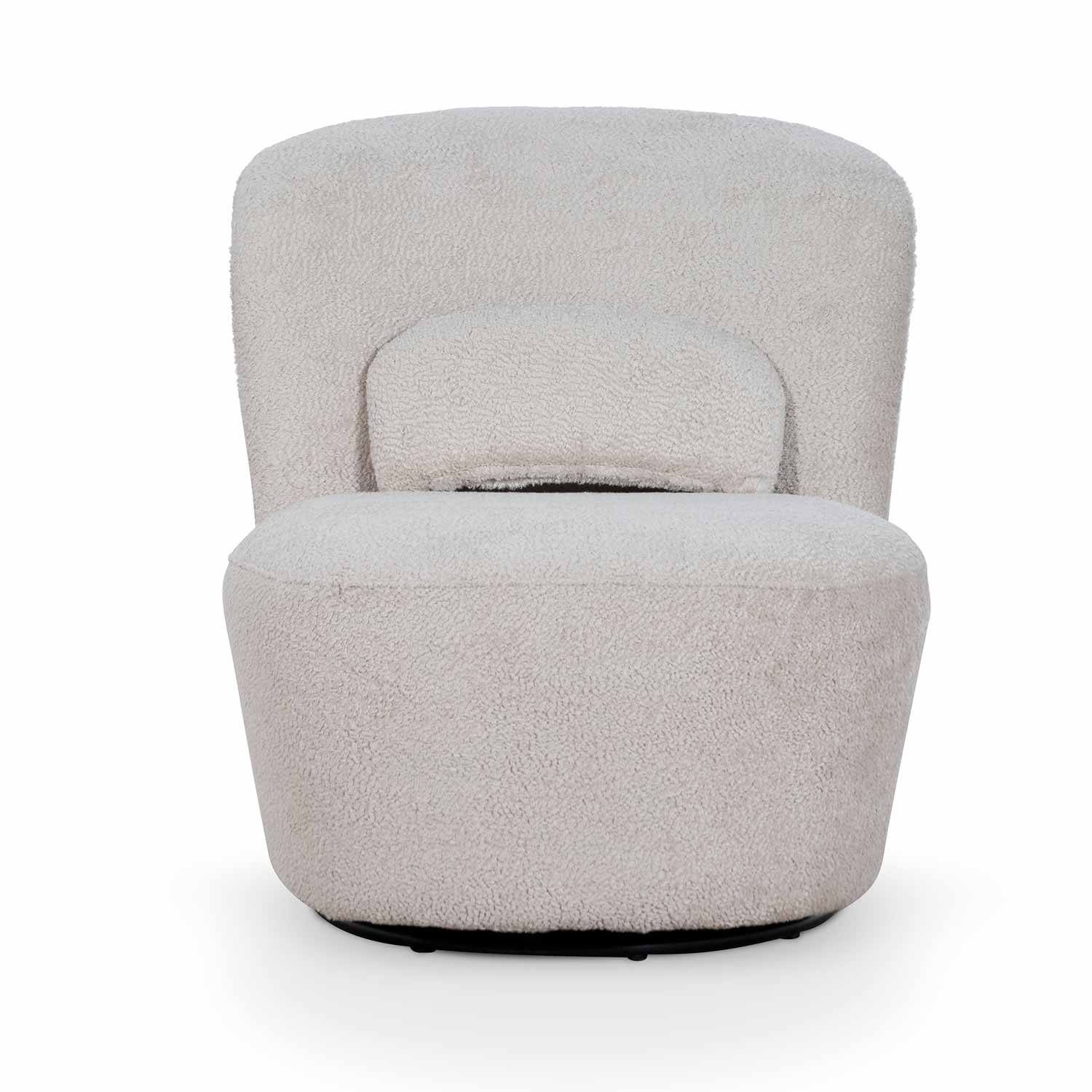 Zamora Swivel Lounge Chair - Ivory Teddy