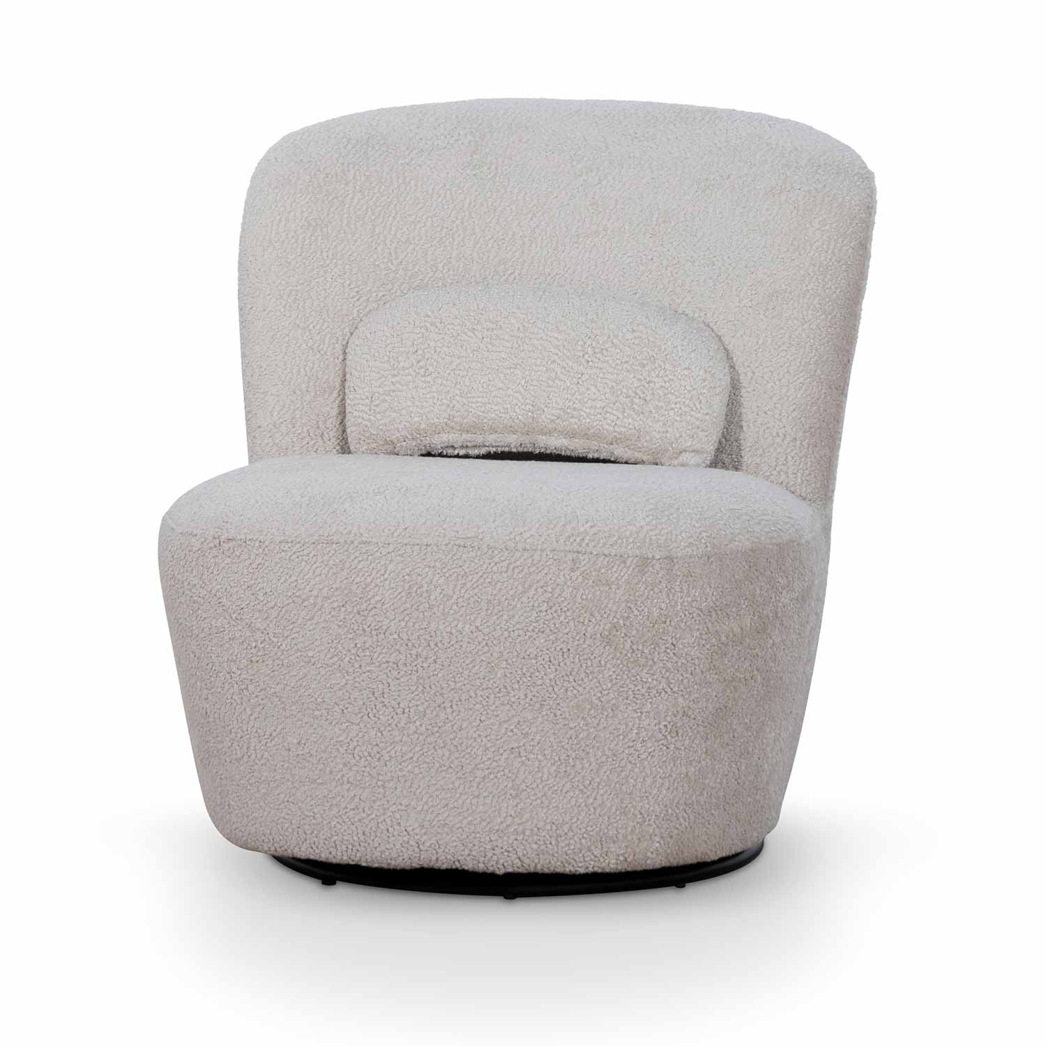 Zamora Swivel Lounge Chair - Ivory Teddy