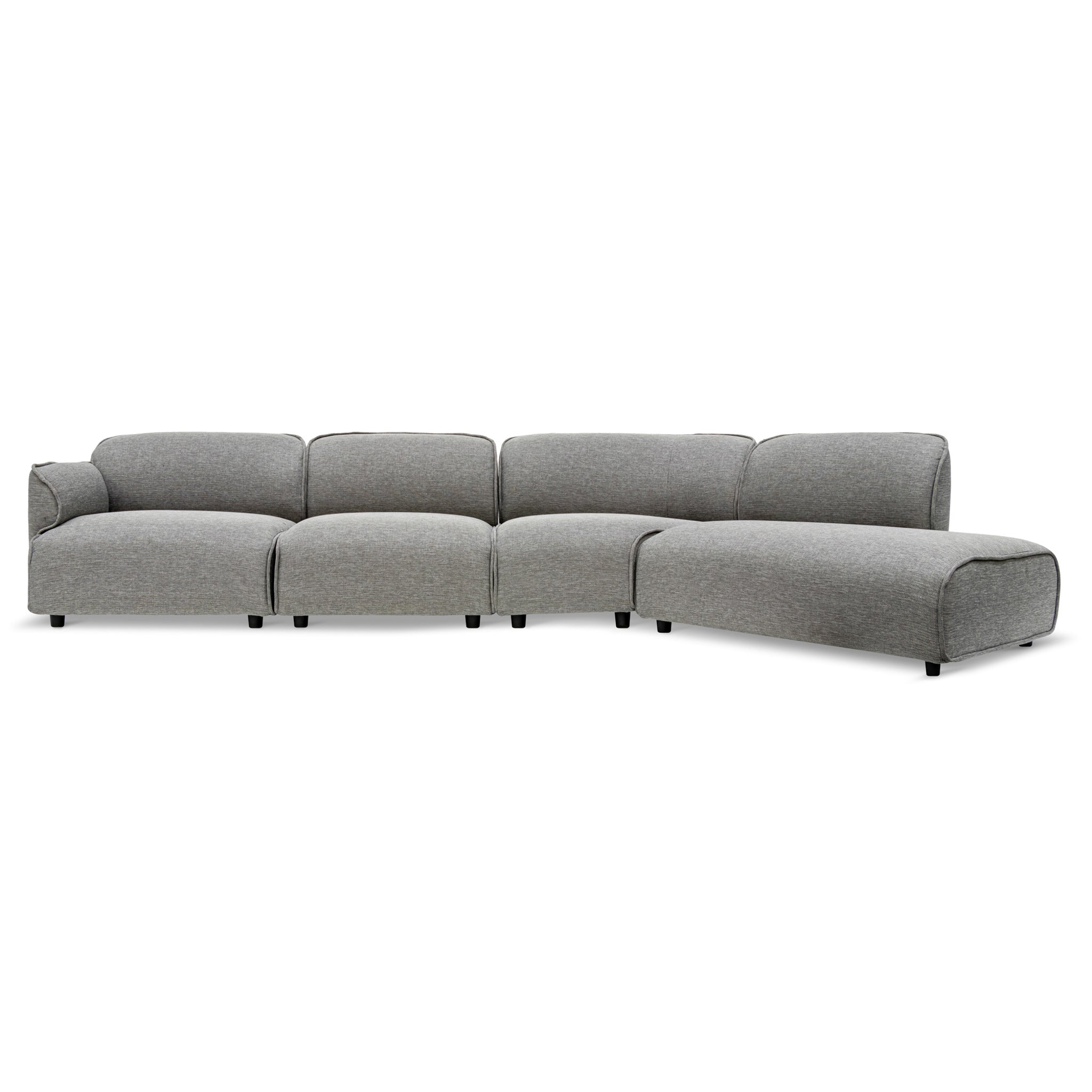 Alvaro Left Return Modular Fabric Corner Sofa - Graphite Grey
