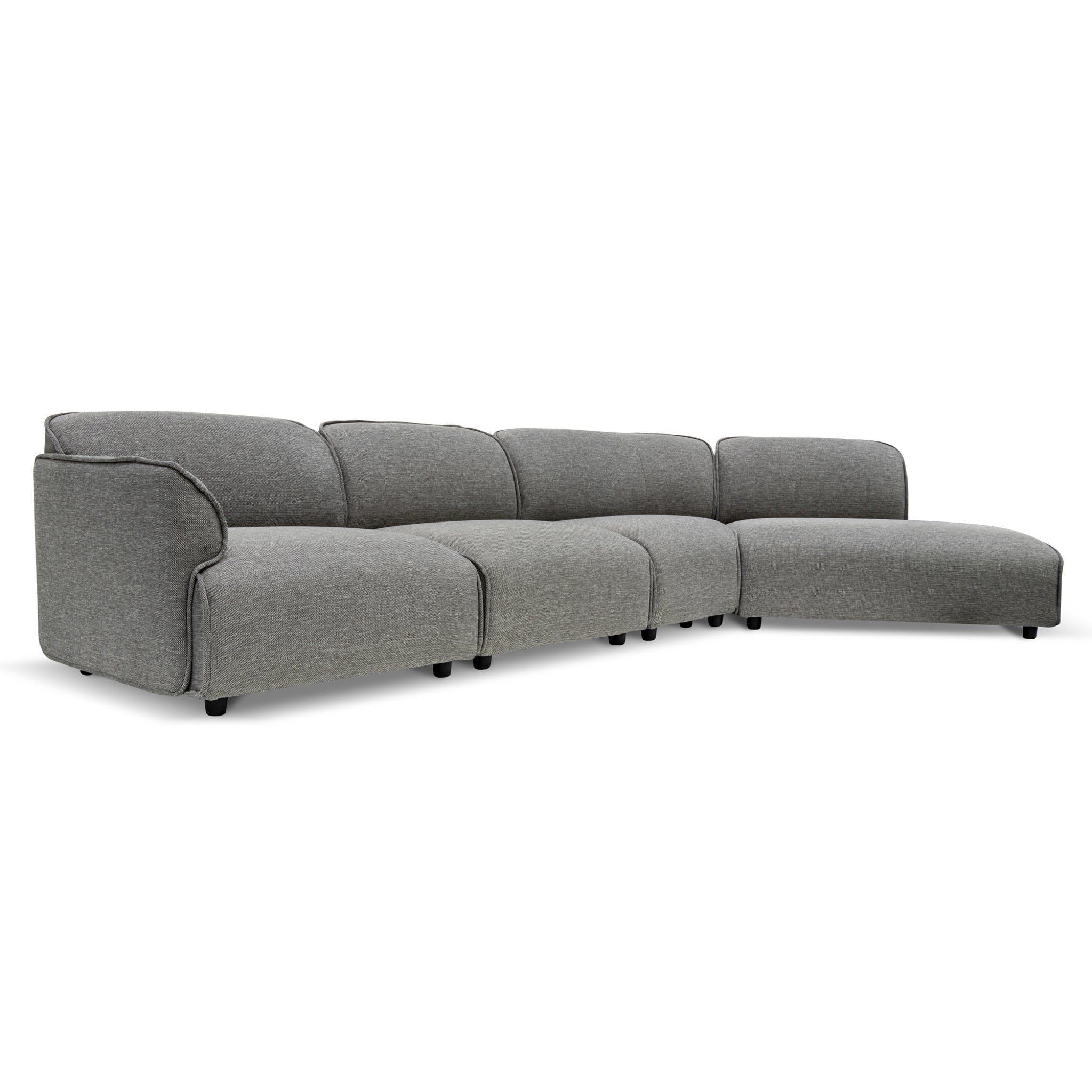 Alvaro Left Return Modular Fabric Corner Sofa - Graphite Grey