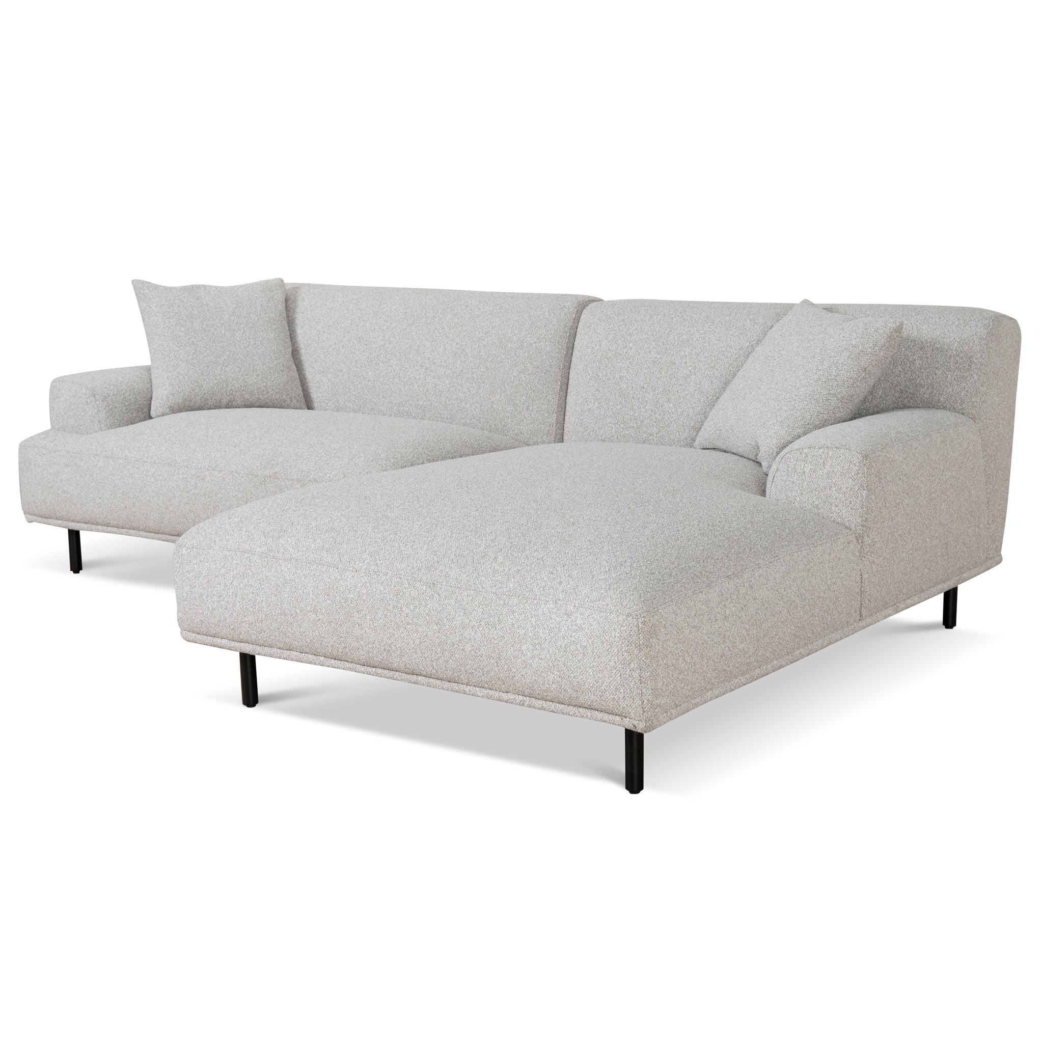 Jasleen Right Chaise Sofa - Clay Grey