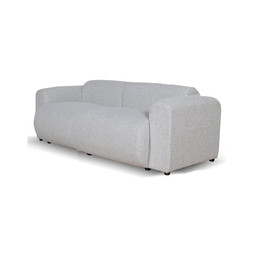 Elita 3 Seater Fabric Sofa - Silver Grey Boucle