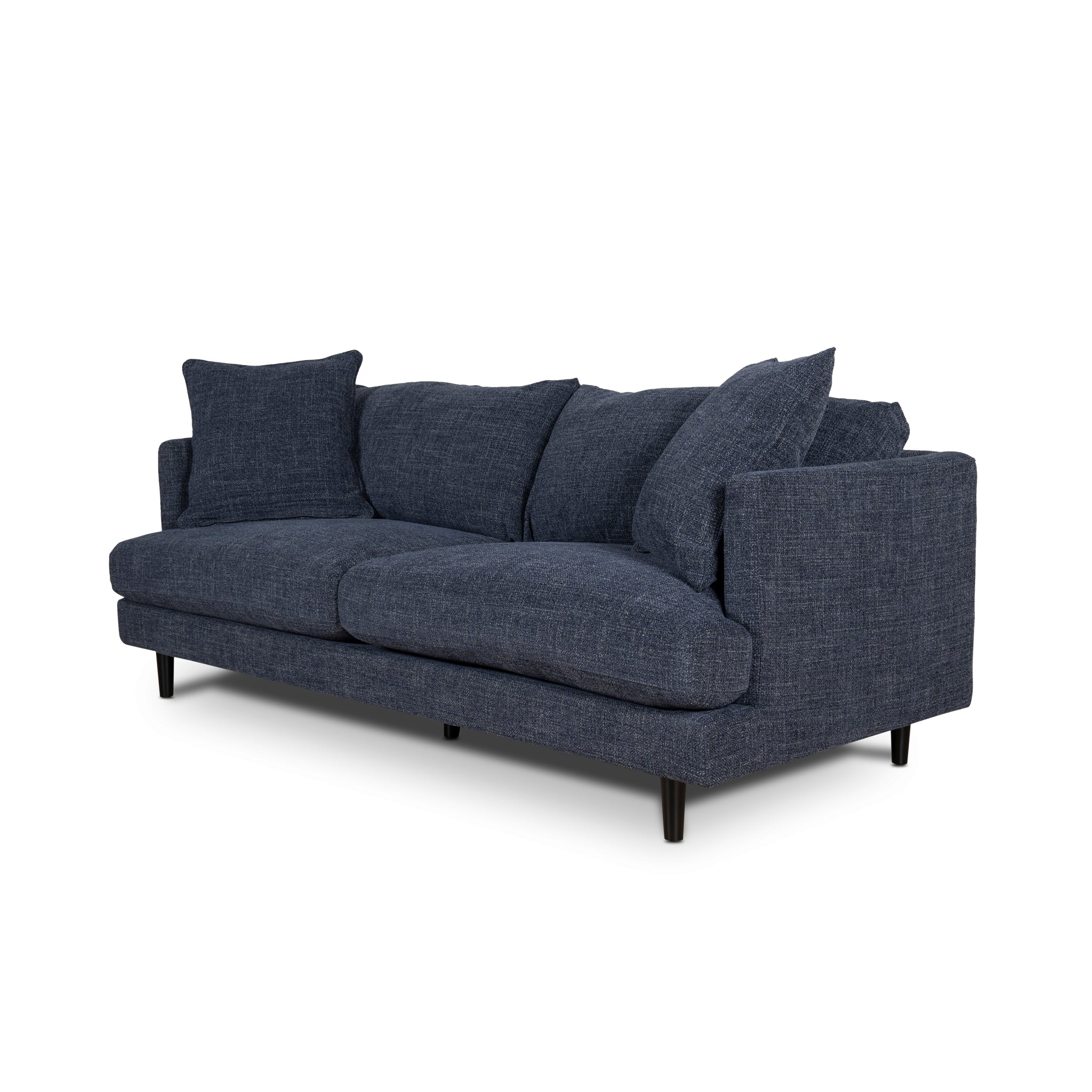 Dennis 3 Seater Fabric Sofa - Moss Navy Blue