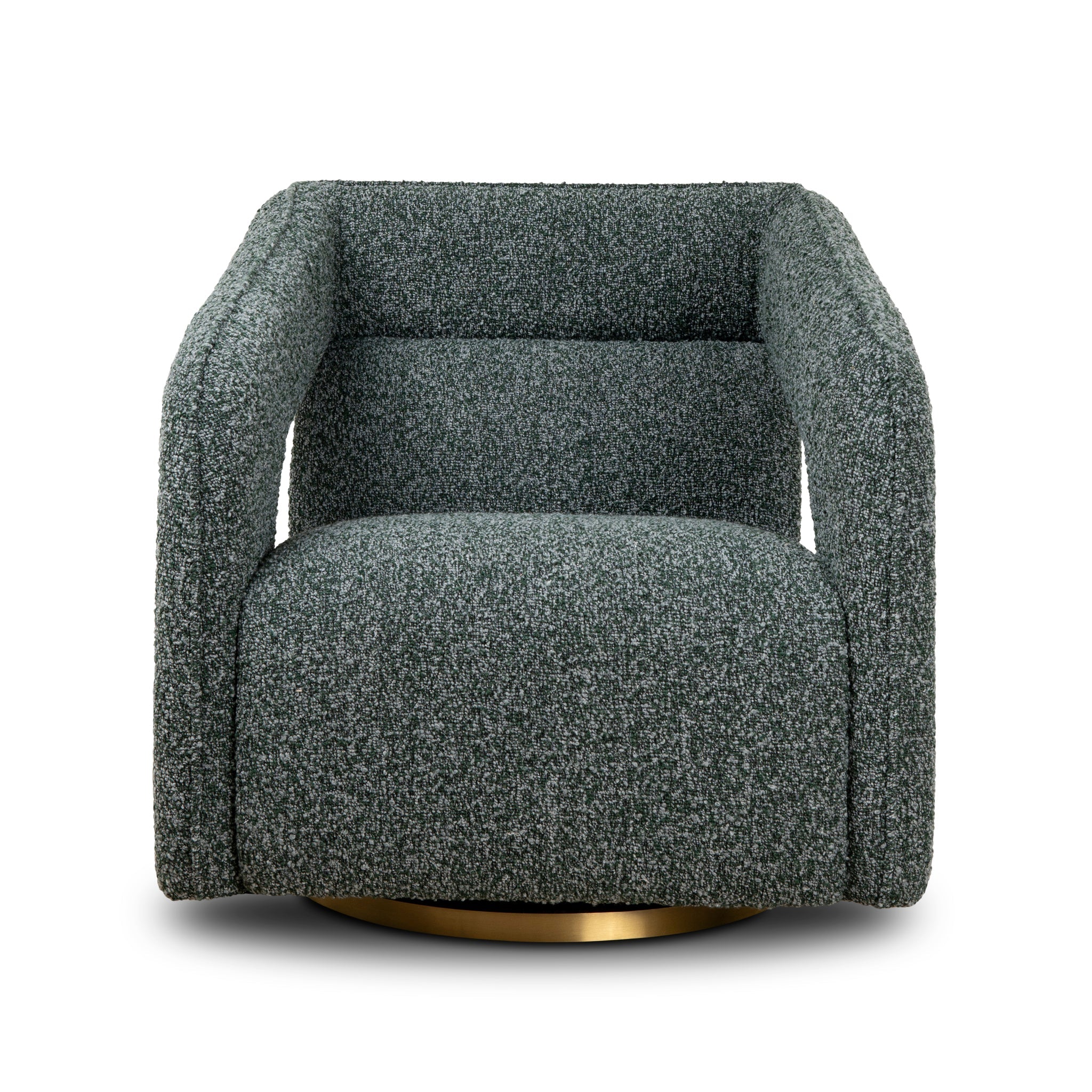 Cadence Swivel Armchair - Green Boucle