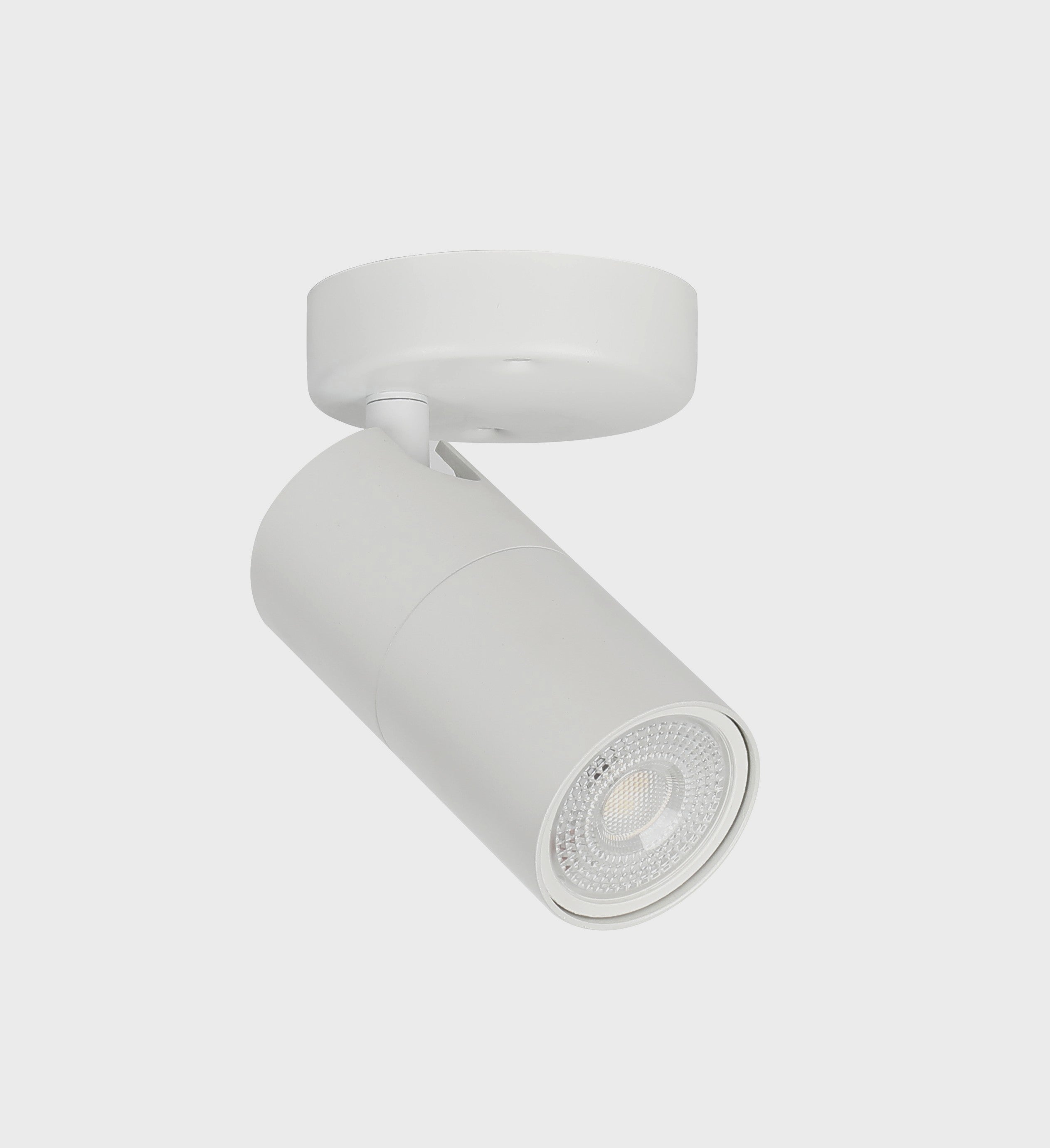 Spot GU10 Single Head Adj White IP20 Round Base OD 55mm H110mm