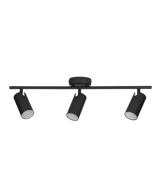 Spot 3 X GU10 Three Head Adj Black IP20 Round Base L600mm X H110mm Barrel OD 55mm