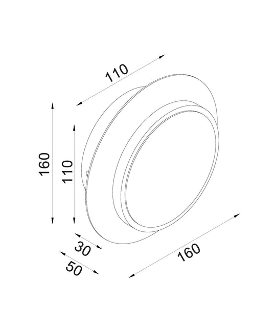Wall Int City S/M 5W Round Rotatable White Dim Tri 3K/4K/5.7K 294 Lm