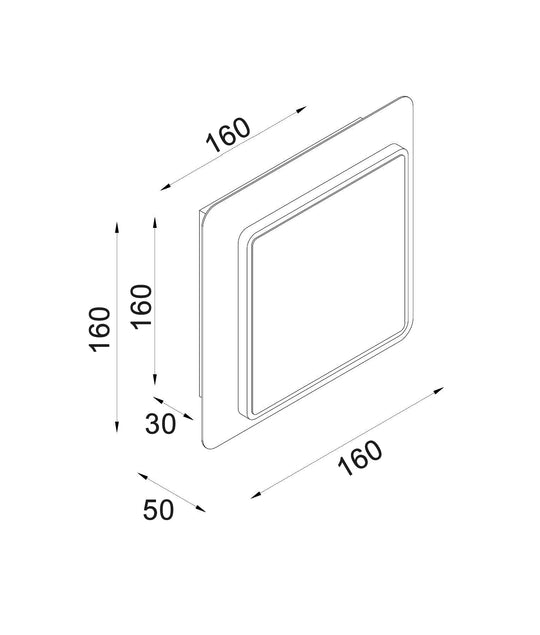 Wall Int S/M City 6W Square Rotatable White Dim Tri 3K/4K/5.7K 328 Lm