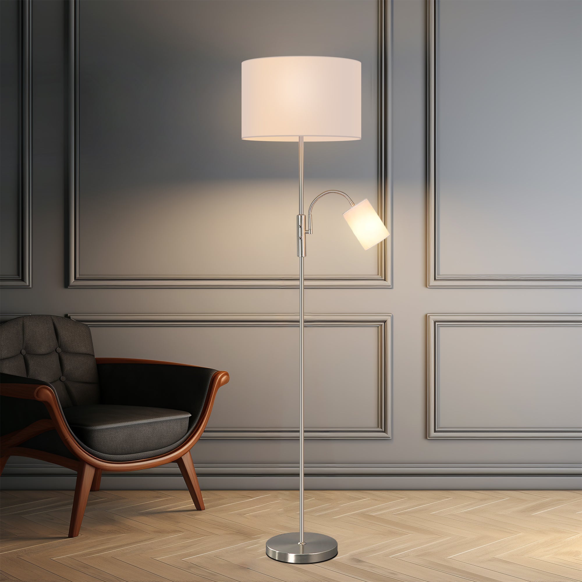 Cylinya Mother and Child Floor Lamp - White