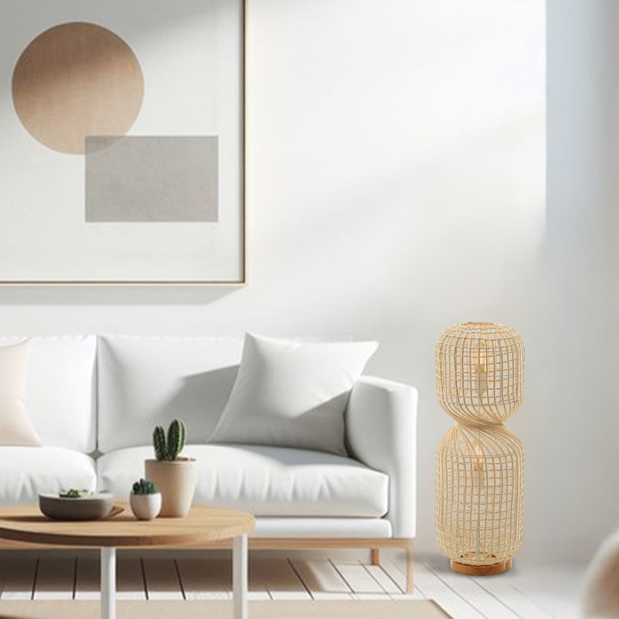 Twirla Rattan Floor Lamp - Small