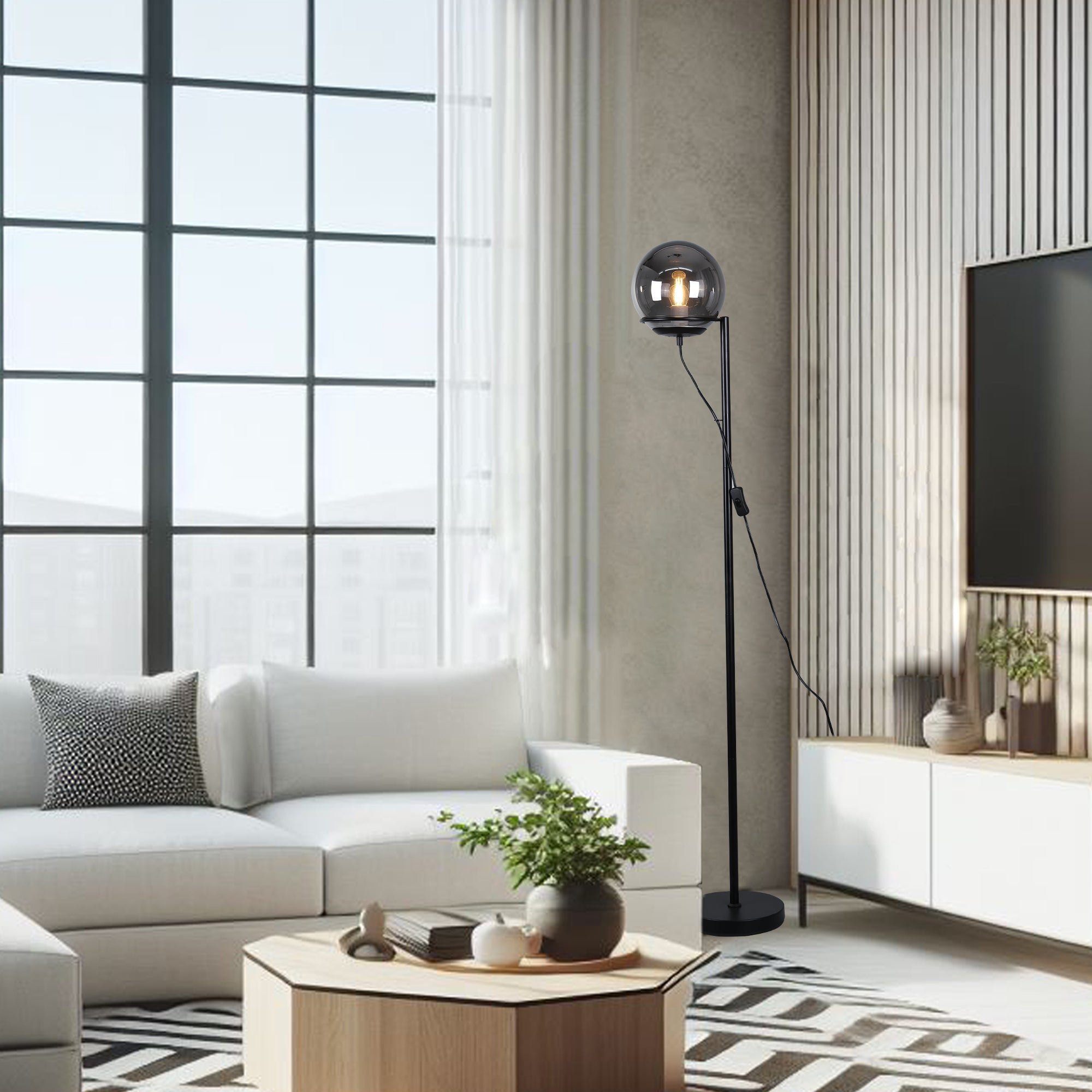 Sphera Floor Lamp - Smoky  Glass