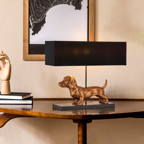 Dachshund Elegance Table Lamp - Gold