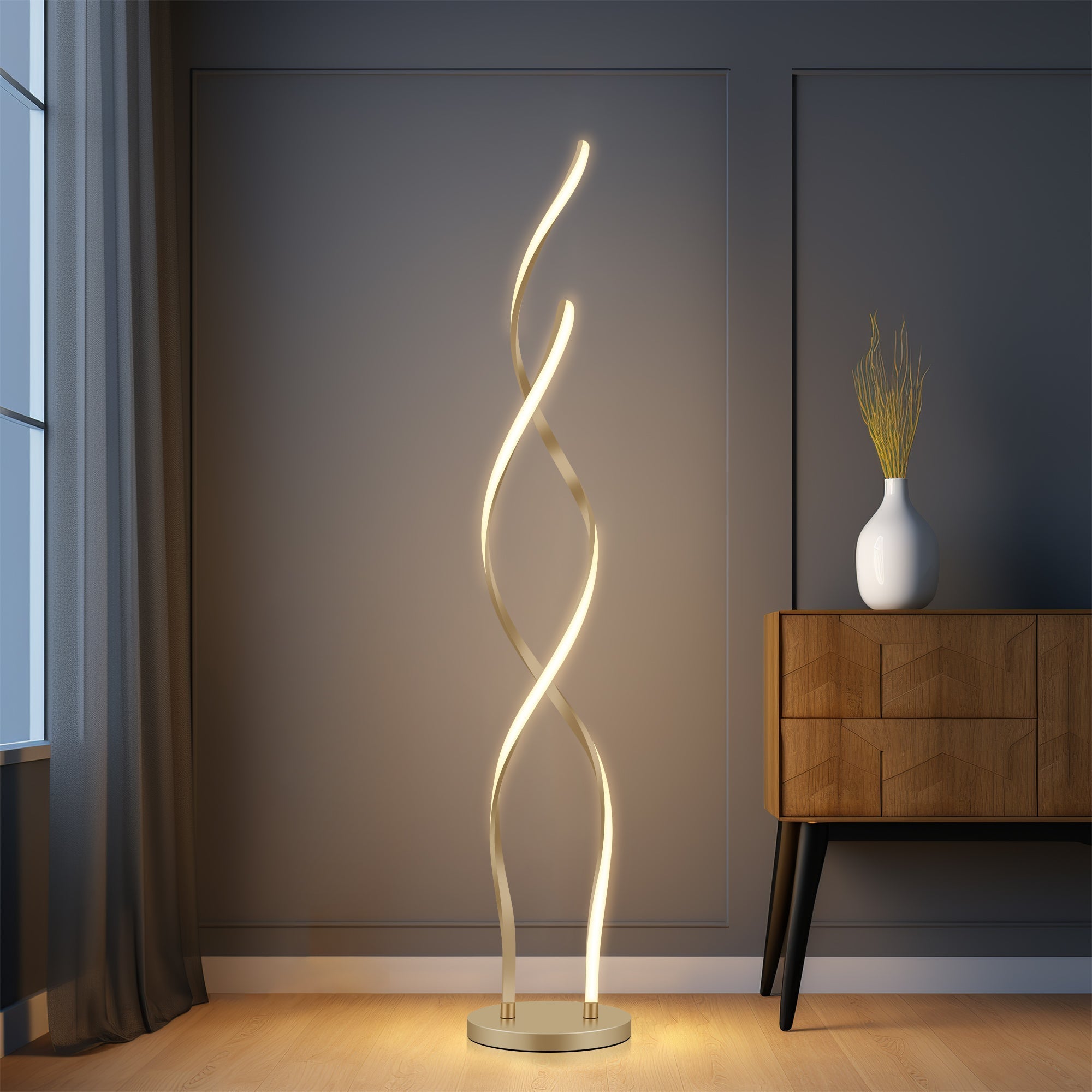 Acropora LED Floor Lamp - Gold