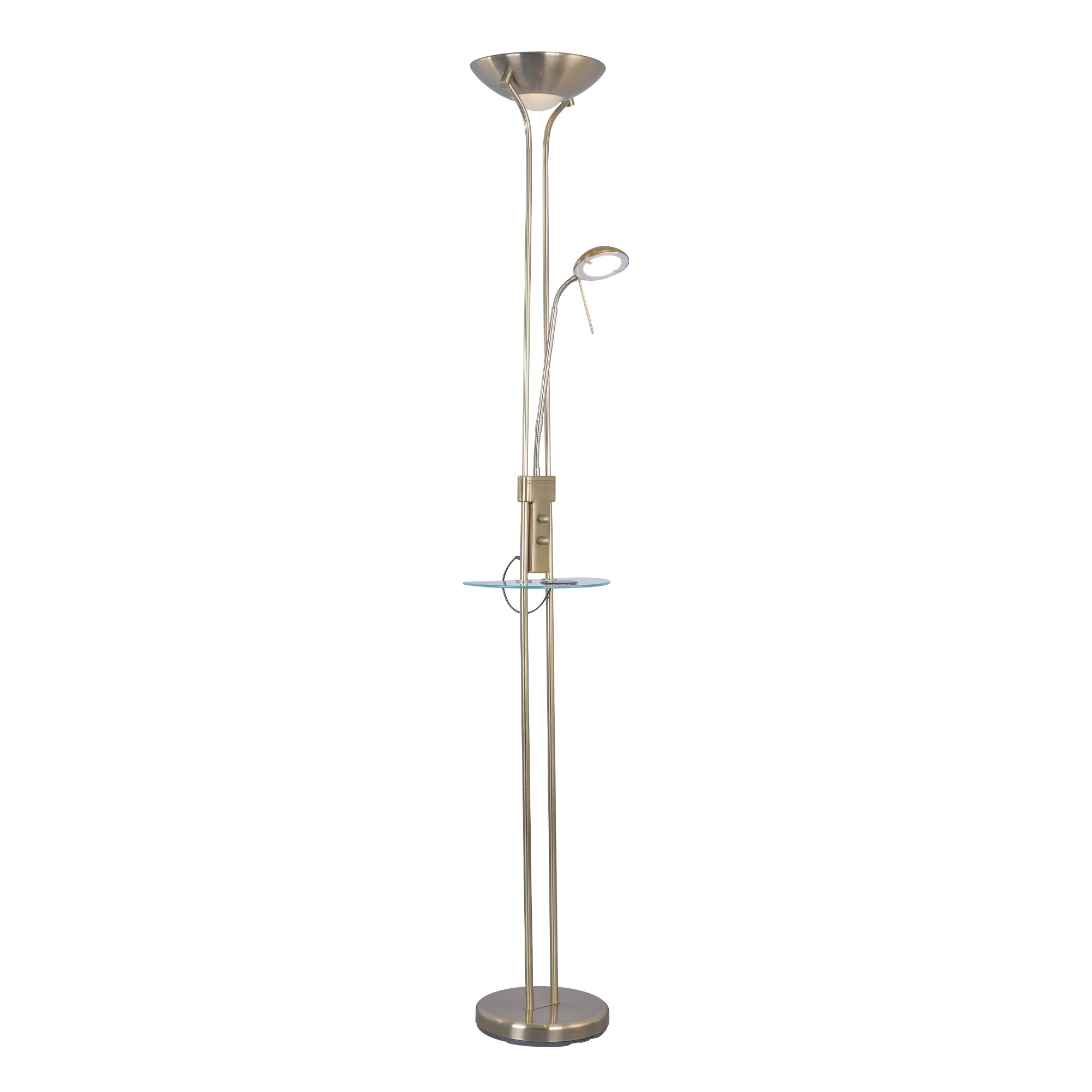 Seed USB LED Mother & Child Floor Lamp - Antique Brass