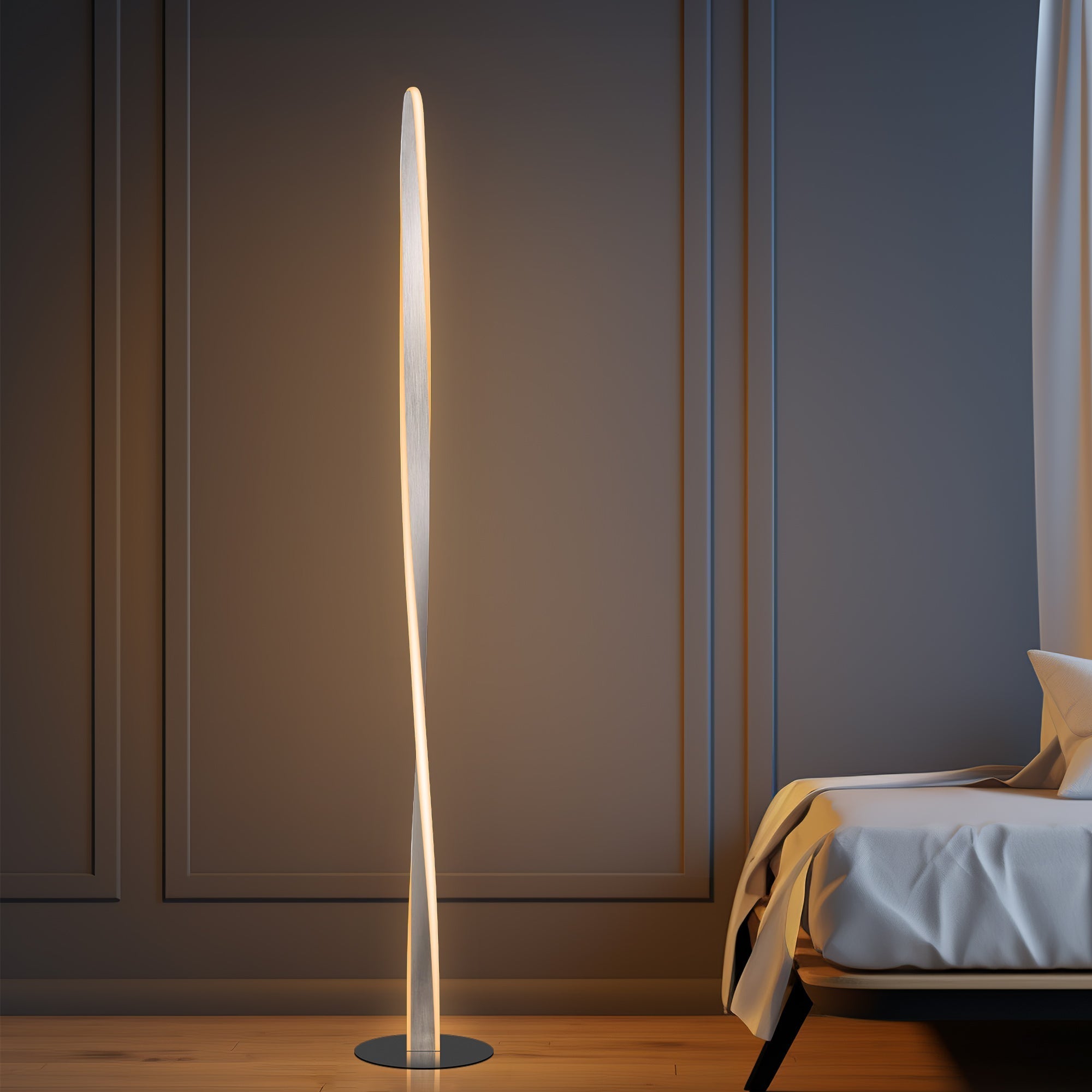 Enhalus LED Floor Lamp - Brushed Chrome