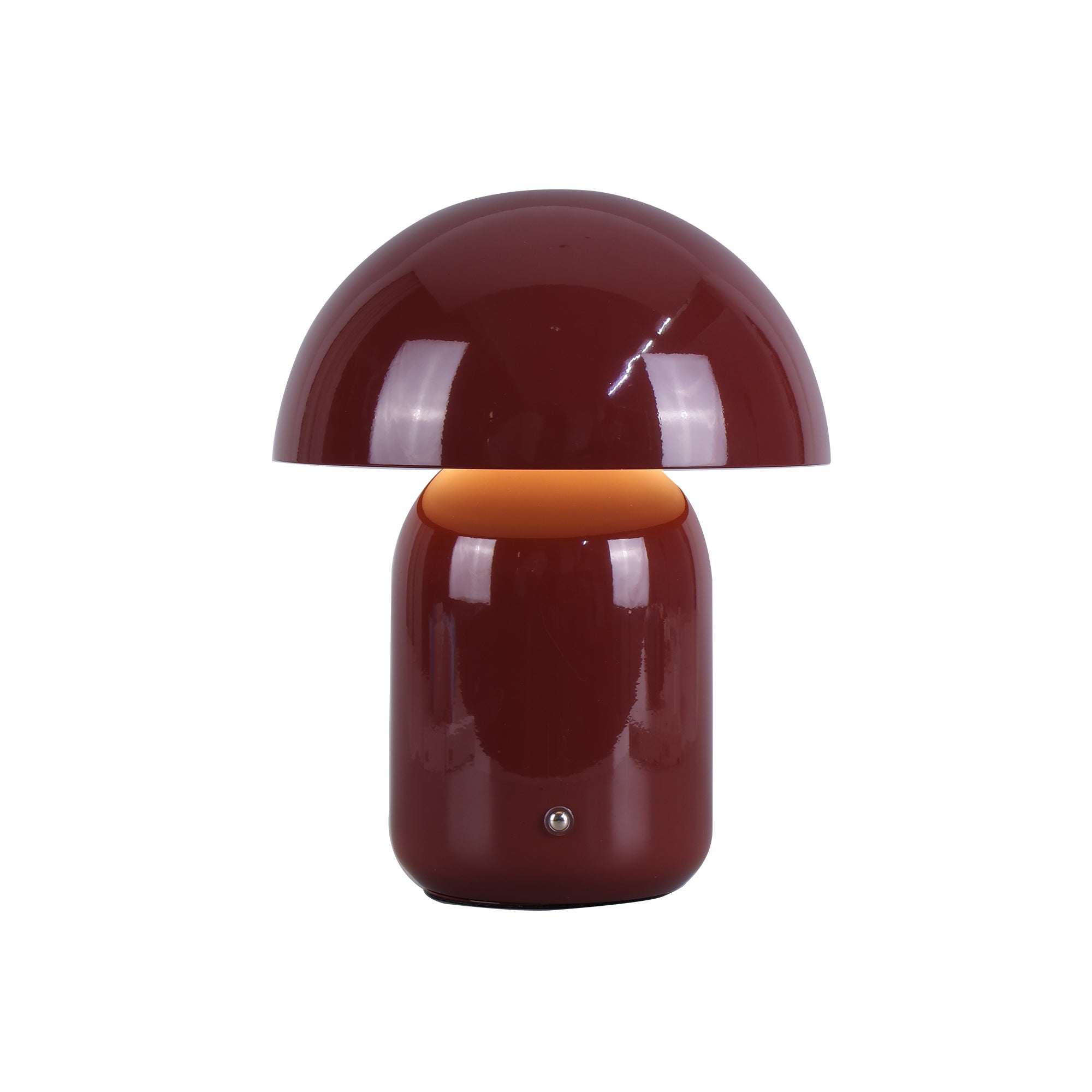 USB Rechargeable Mushroom LED CCT Dimmable Touch Table Lamp - Brick Red