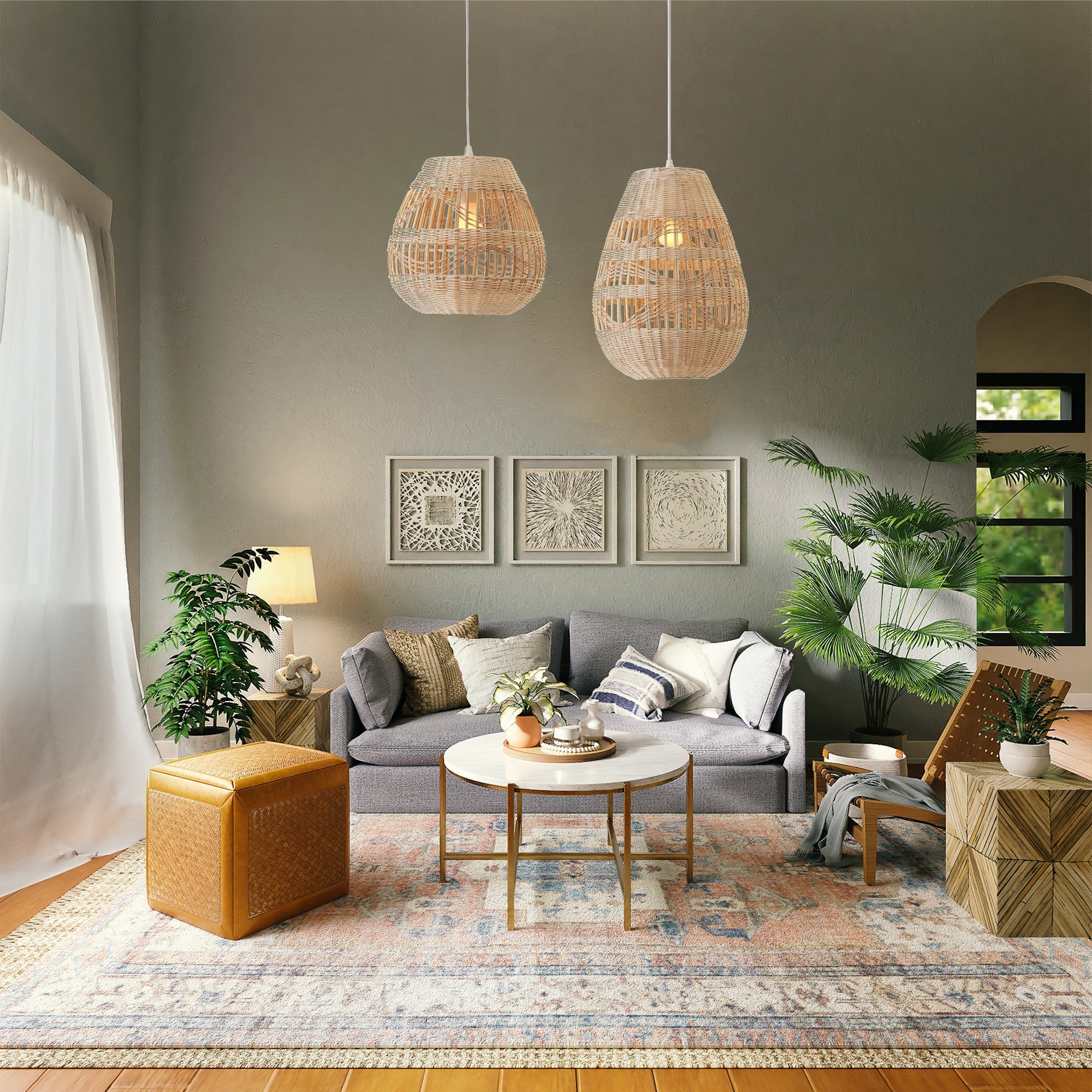 Shiri Rattan Pendant Light - Large