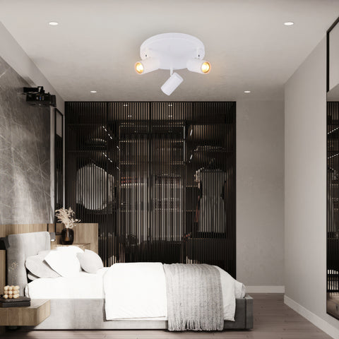 Brianna 3 Light Round Spot Light - White