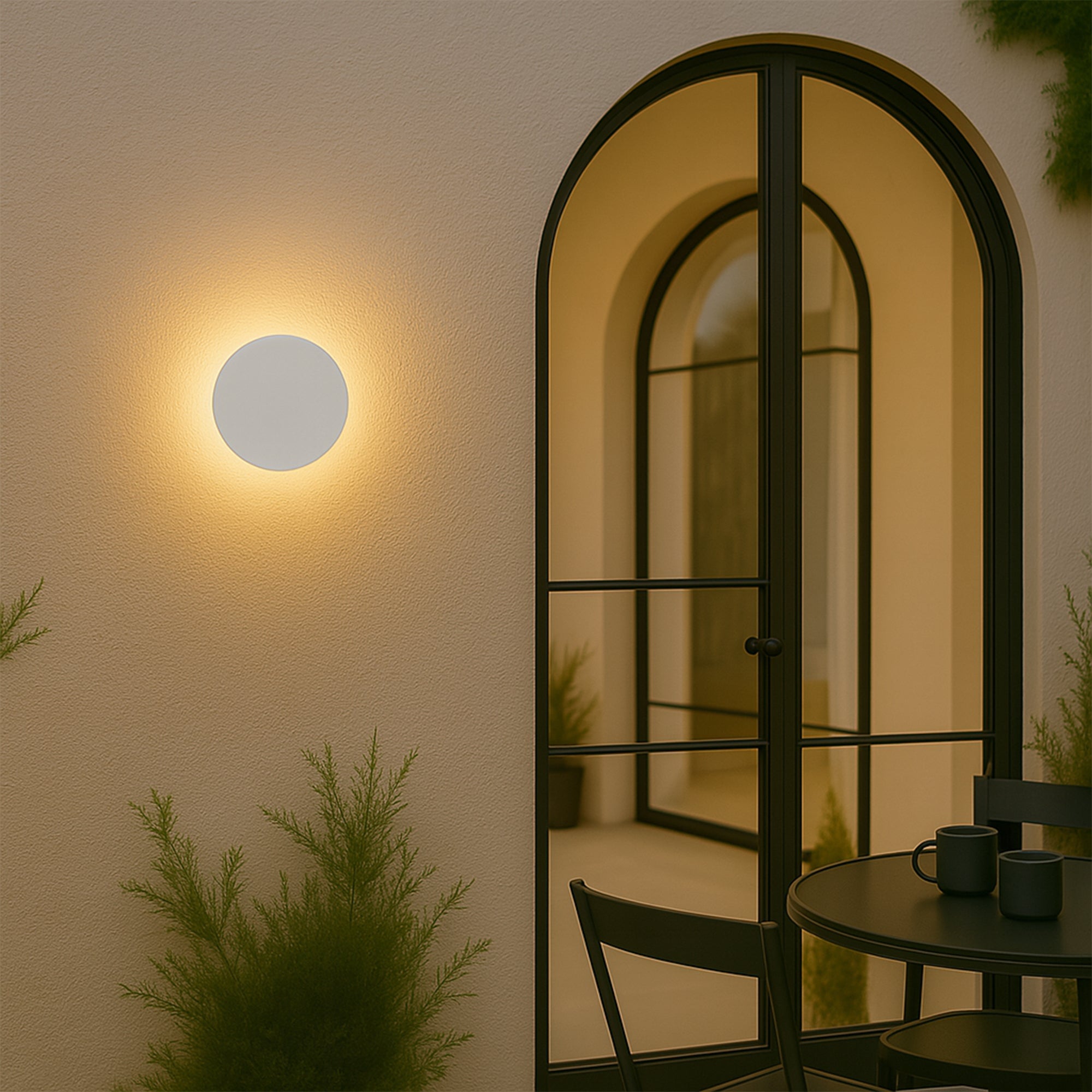Orlan 120mm LED Colour-Shifting Disc Wall Sconce - White/Small