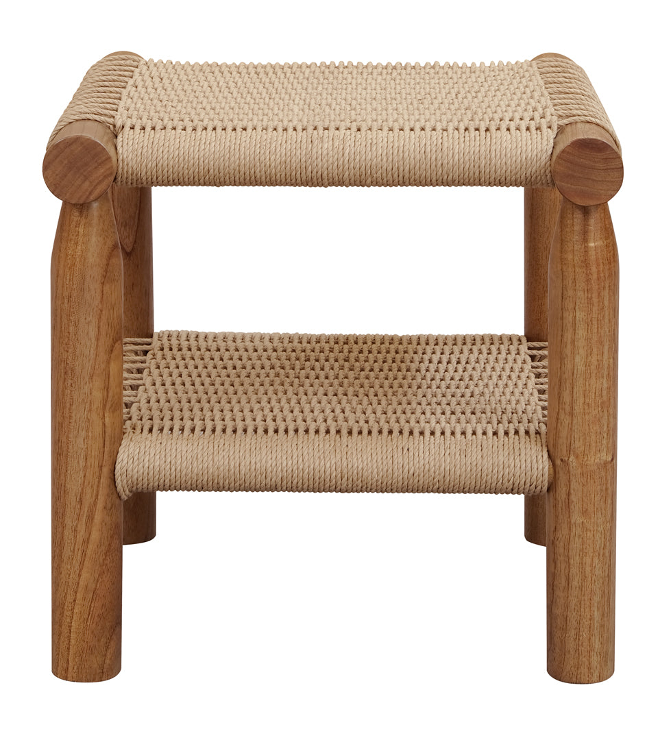 Kelly Handwoven Rattan Lamp Table - Almond