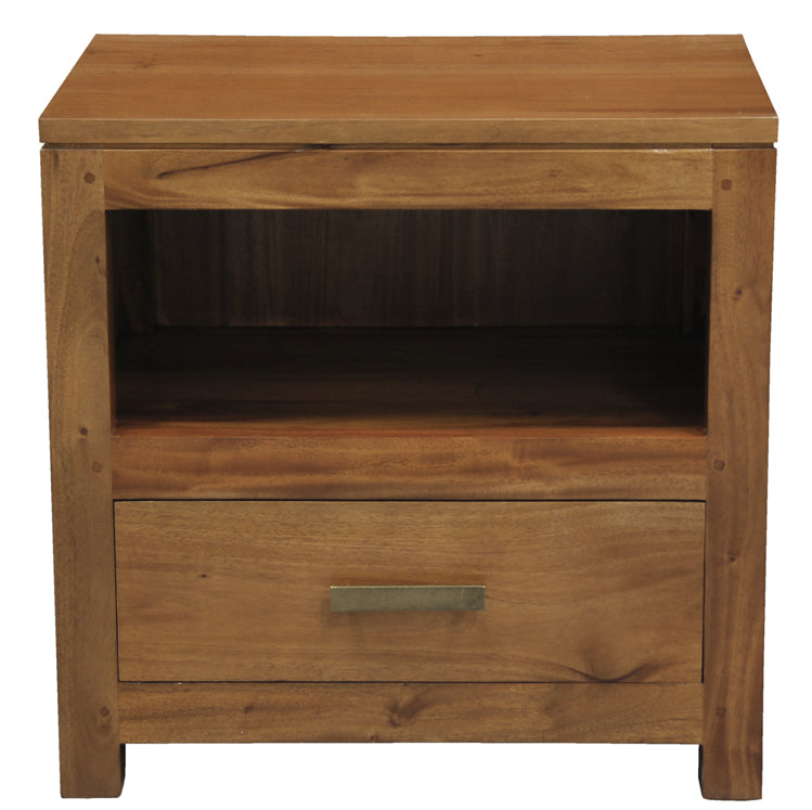 Paris 1 Drawer Lamp Table - Light Pecan