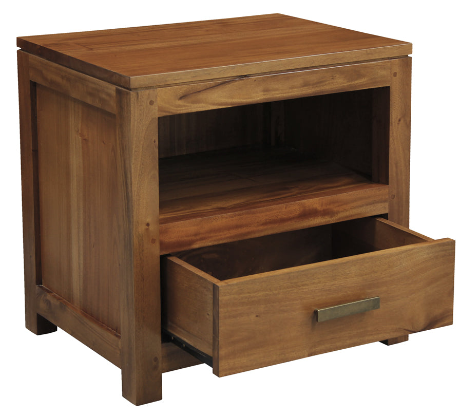 Paris 1 Drawer Lamp Table - Light Pecan