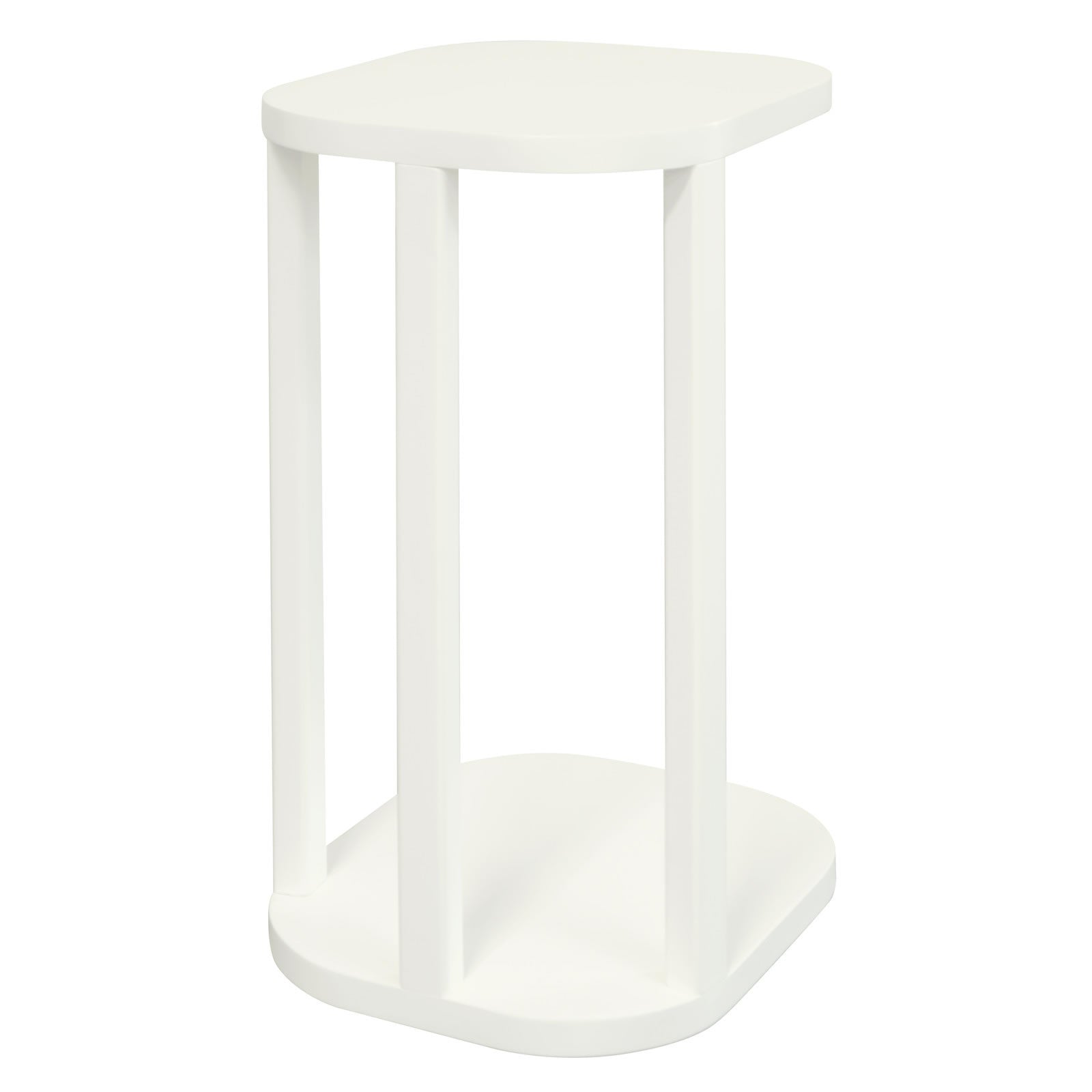 Oslo Solid Mindi Timber Side/Laptop Table - White