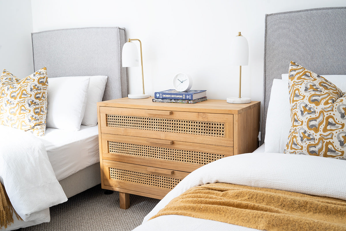 Harvey Upholstered Single Bedhead - Light Grey
