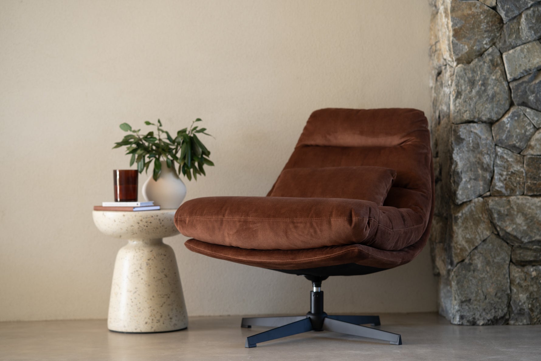 Liam Swivel Chair - Rust