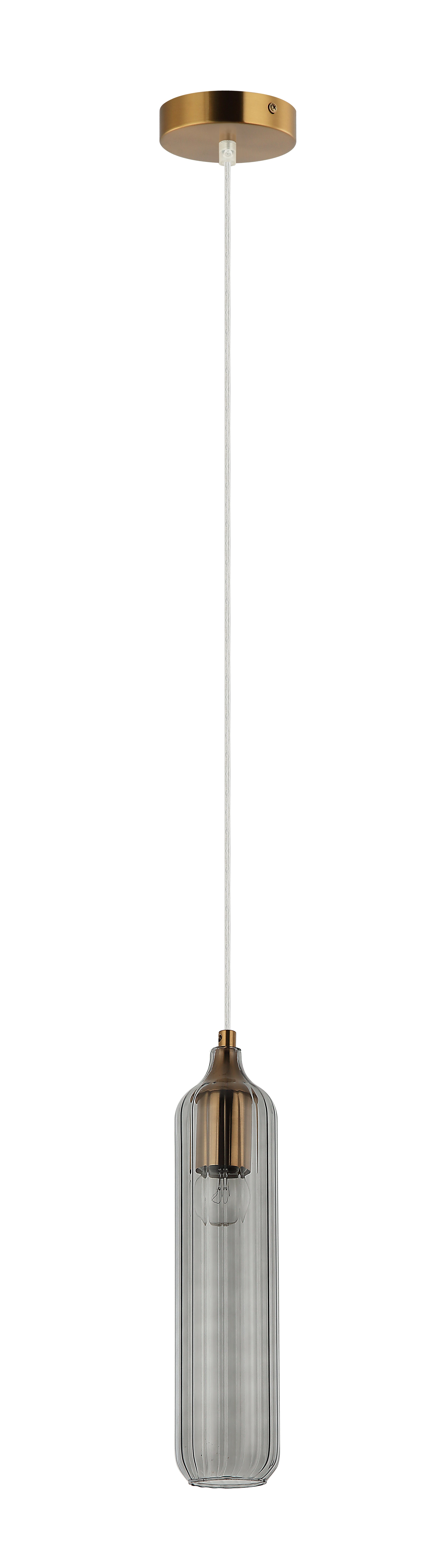 Pendant ES Smokey Black Glass Cylinder OD 80mm